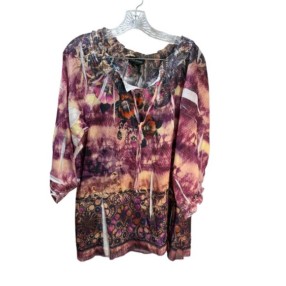 Lane Bryant Multicolor Abstract Print Tunic Top Size 14/16 - Picture 1 of 12
